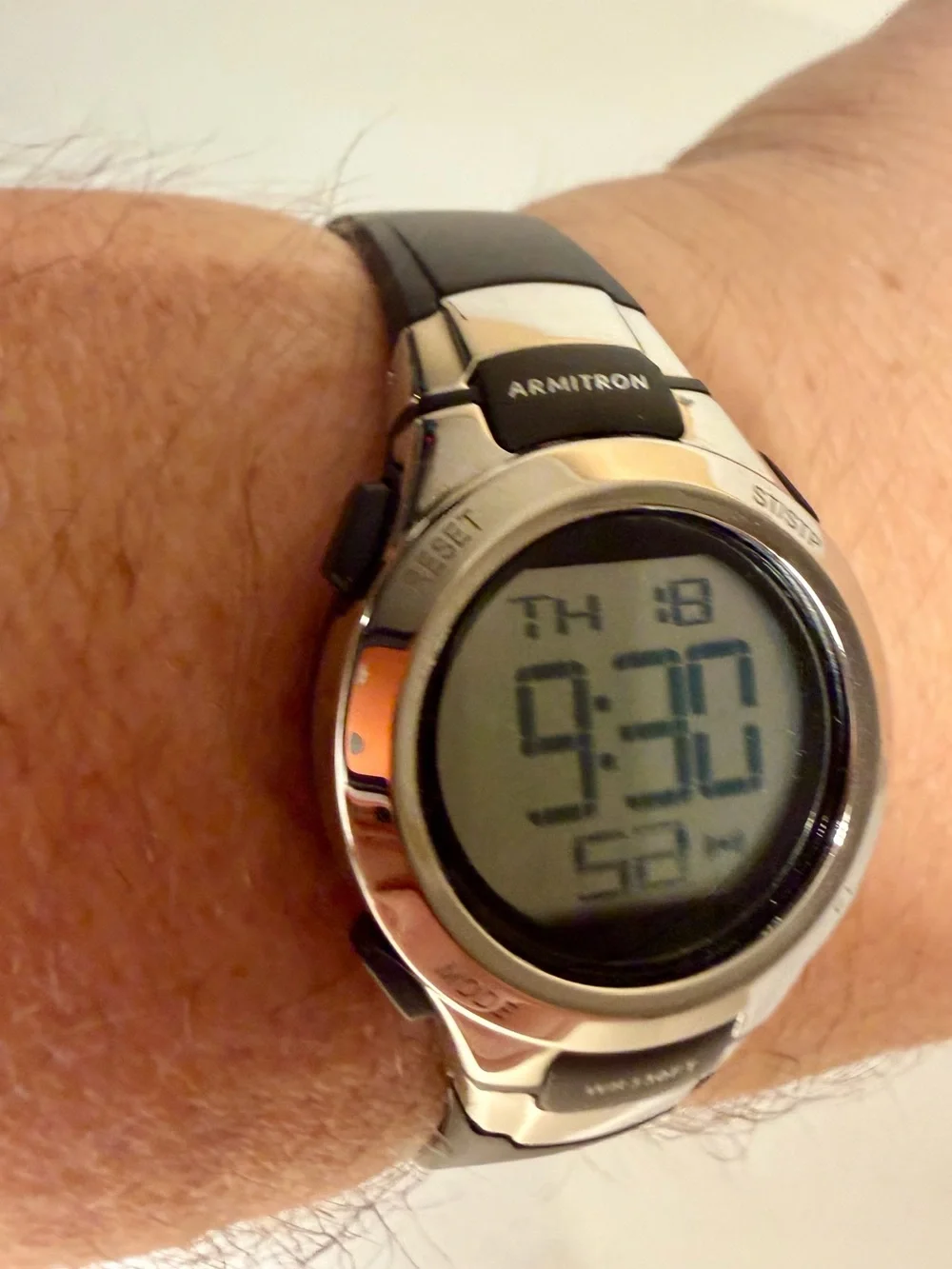 Armitron Sport Watch Women Digital Chronograph  27mm Silver Tone Black 45/7012